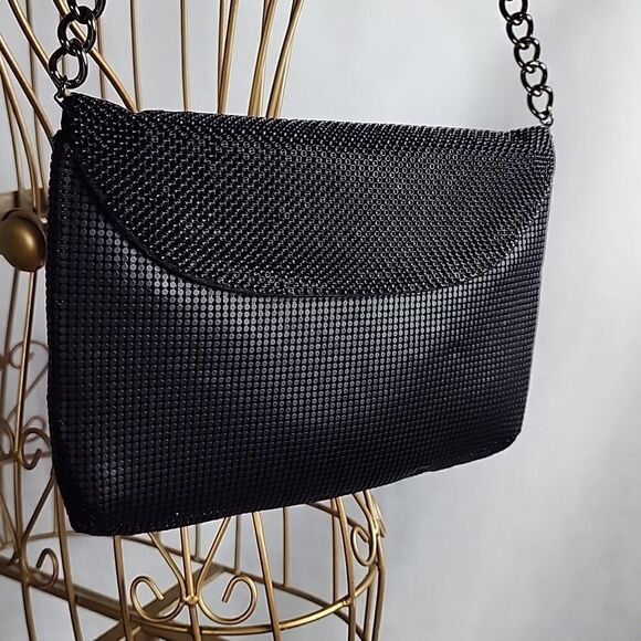 Whiting and Davis Black Mesh Body Chunky Chain Shoulder Bag - Picture 5 of 16